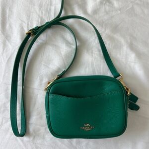Coach Leather Camera Bag Crossbody in Green